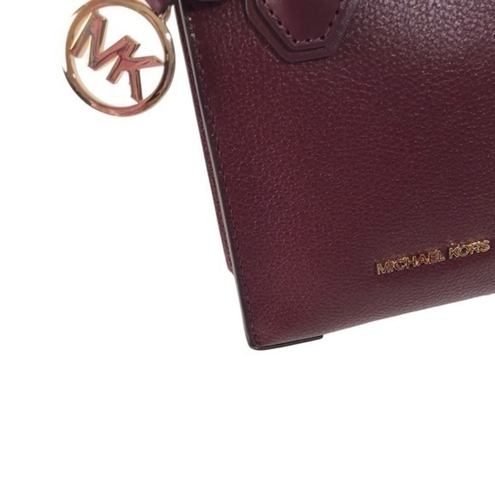 New Michael Kors Mercer Extra Small Crossbody Bag in Burgundy Pebbled Leather - Picture 11 of 12